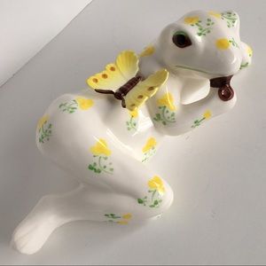 Ceramic Frog Seymour Mann vintage large 11.5" mint Japan butterfly Easter EUC